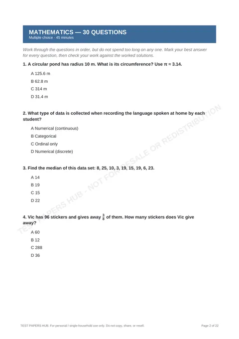 Questions preview