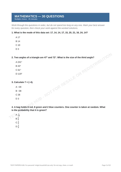 Questions preview