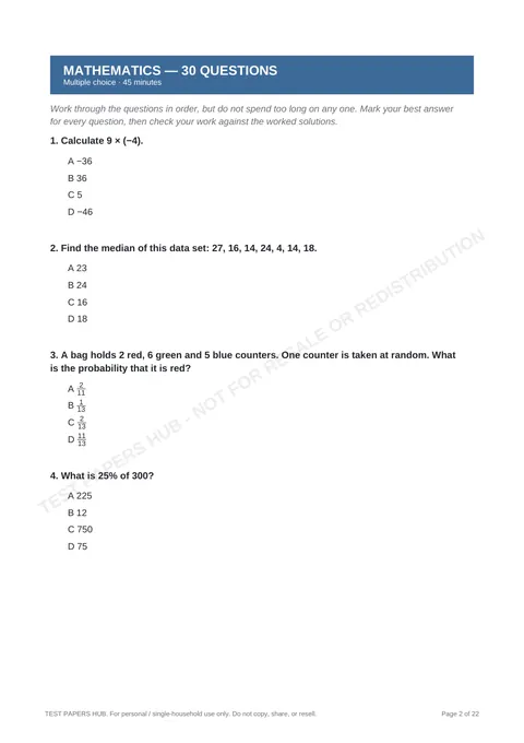 Questions preview