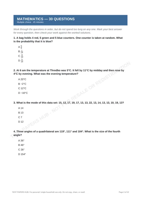 Questions preview