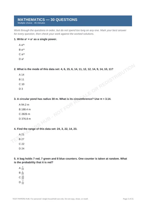 Questions preview