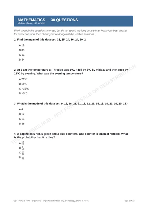 Questions preview