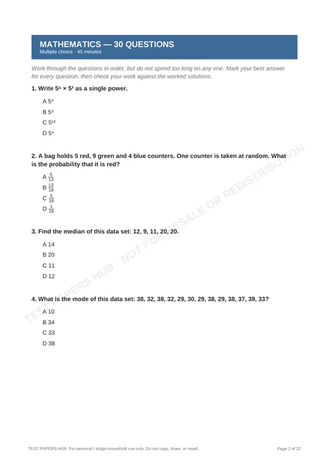 Questions preview