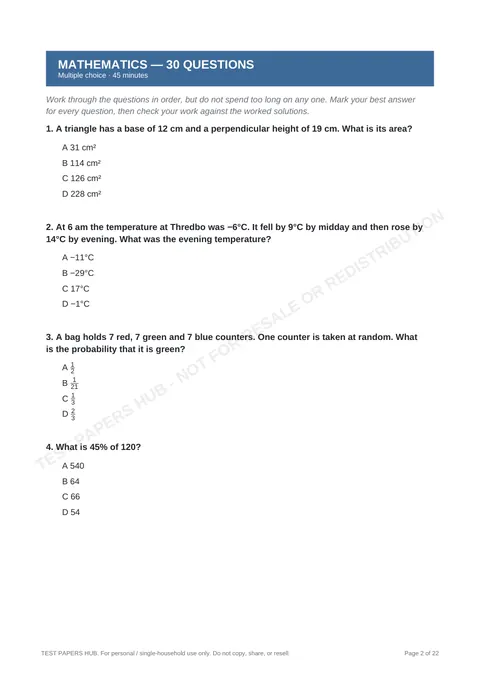 Questions preview