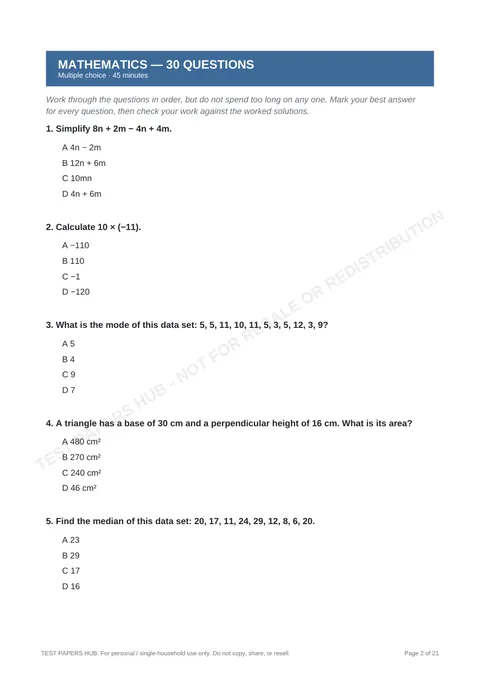 Questions preview
