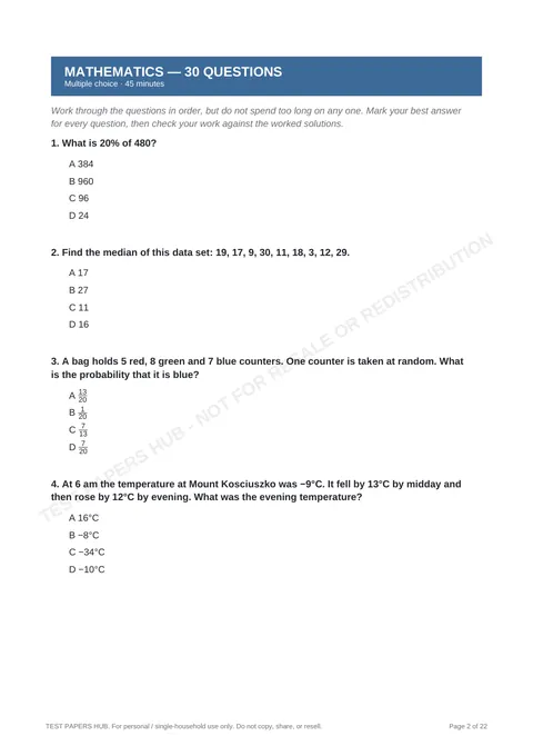 Questions preview