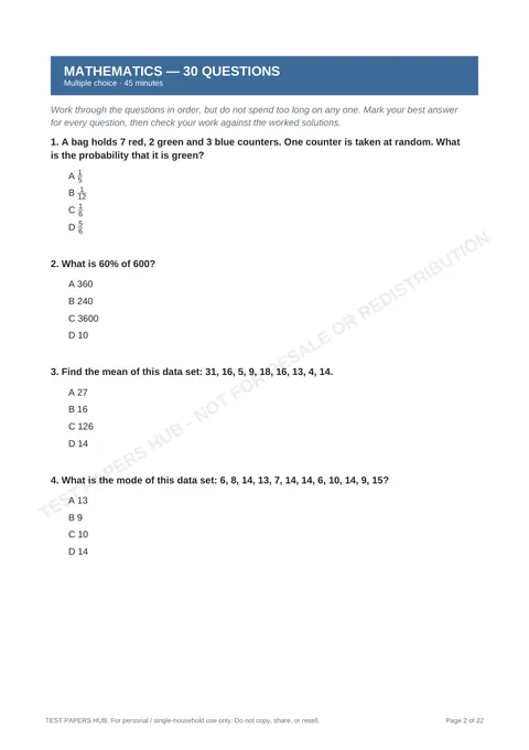Questions preview