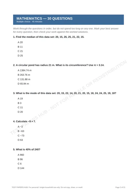 Questions preview