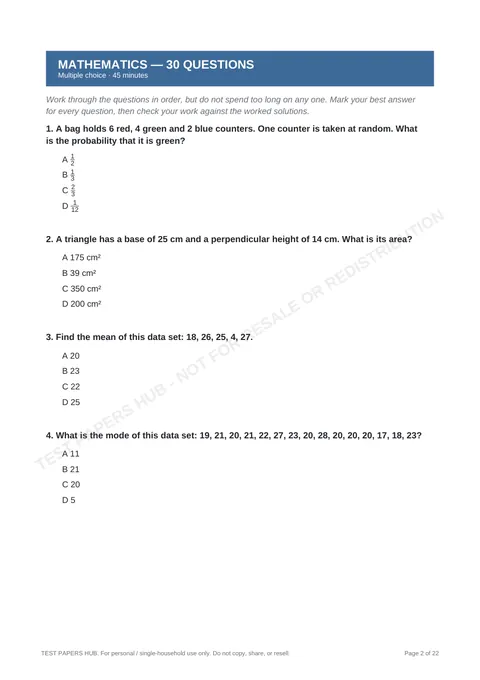 Questions preview