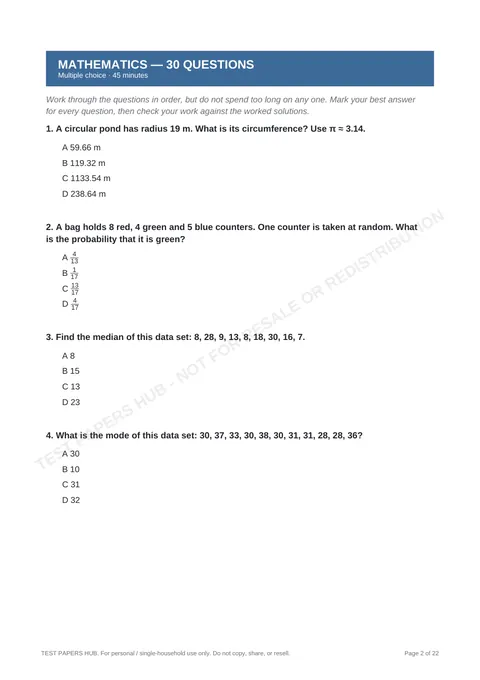 Questions preview