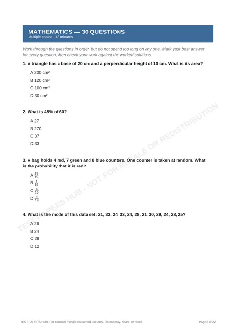 Questions preview