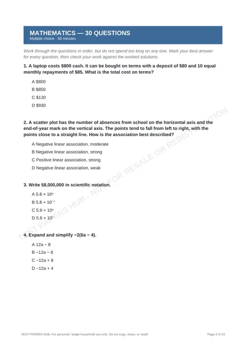 Questions preview