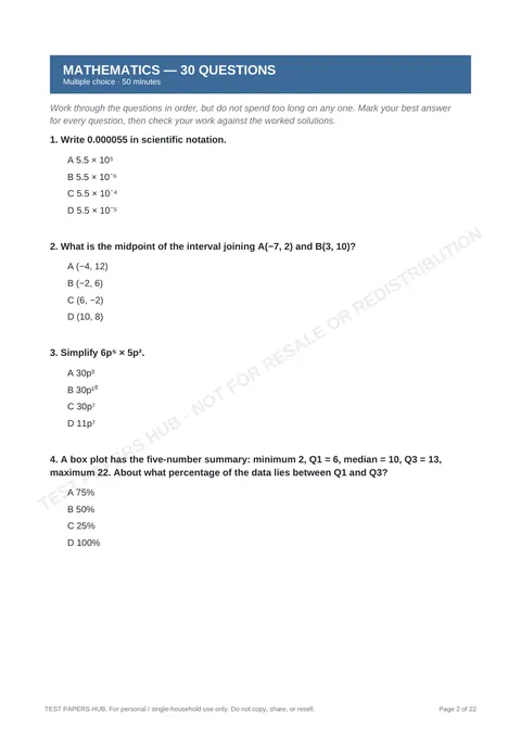 Questions preview