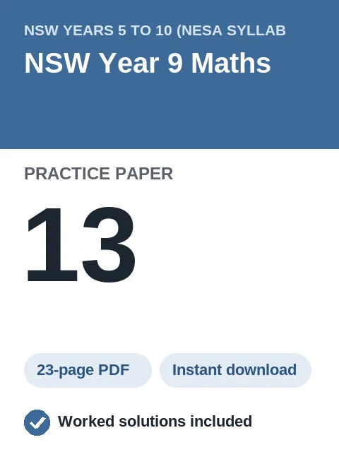 NSW Year 9 Maths Practice Paper 13
