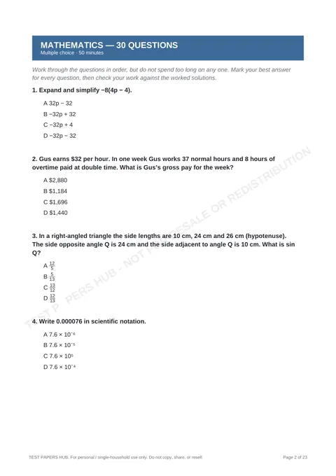 Questions preview