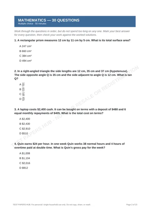 Questions preview