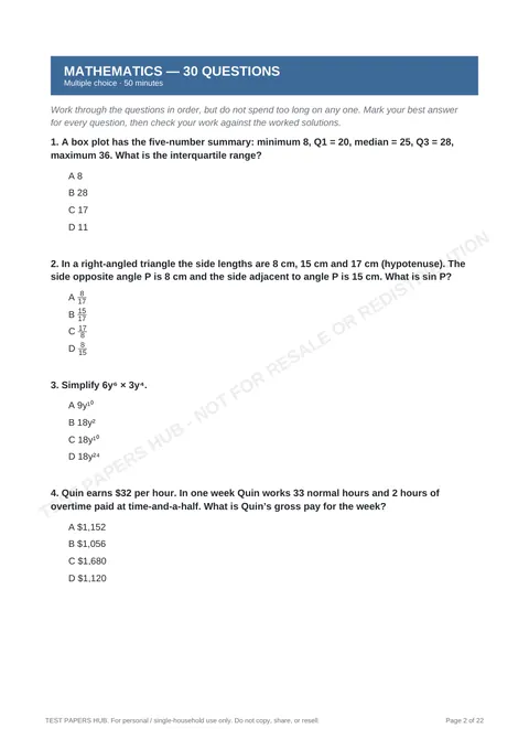 Questions preview