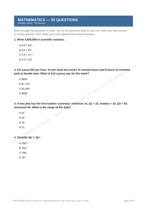 Questions preview