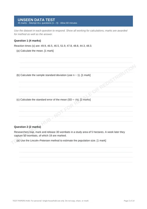Questions preview