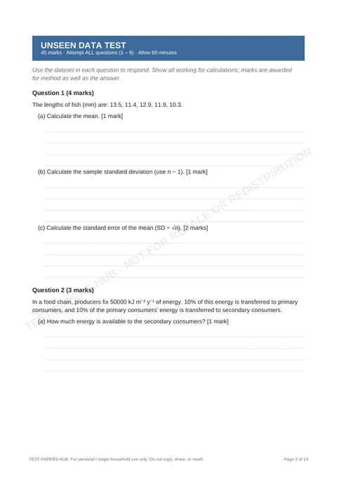 Questions preview