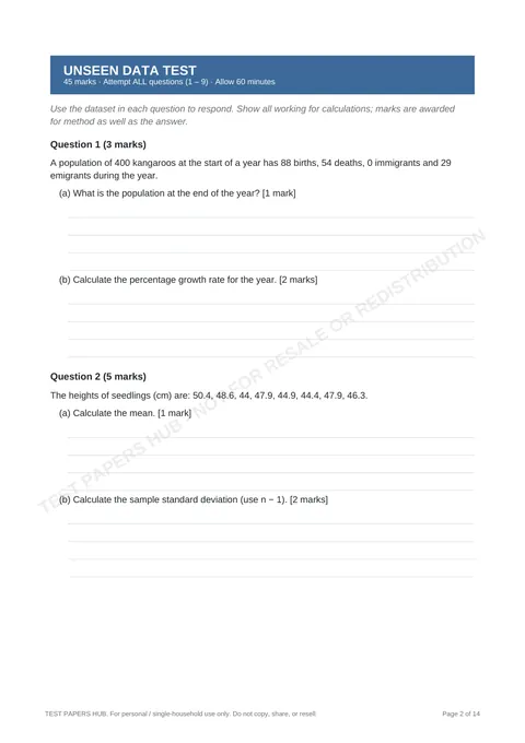 Questions preview