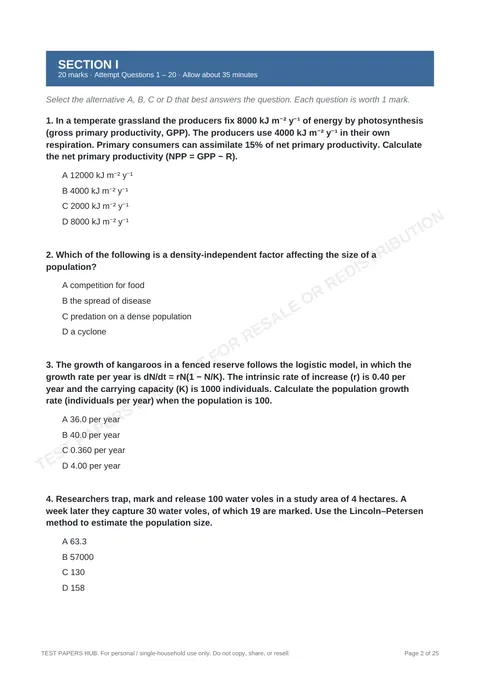Questions preview