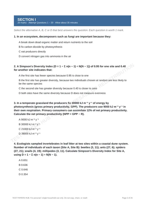 Questions preview