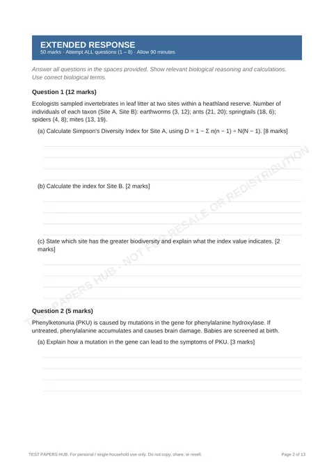 Questions preview