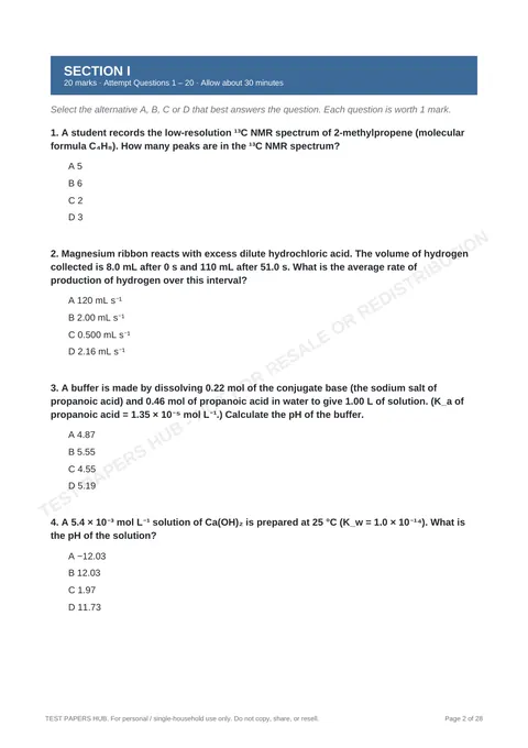 Questions preview