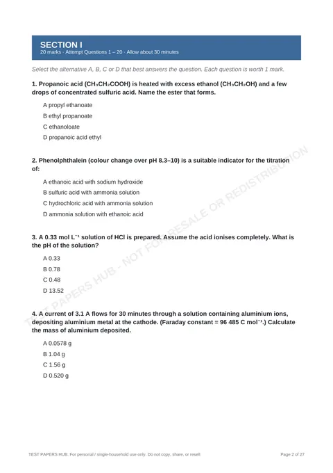 Questions preview