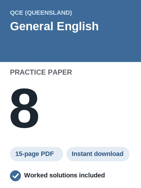 QCE General English Practice Paper 8