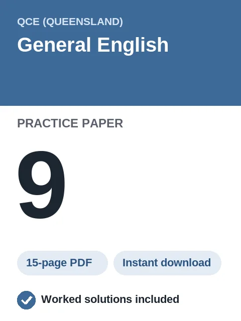 QCE General English Practice Paper 9