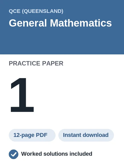 QCE General Mathematics Practice Paper 1