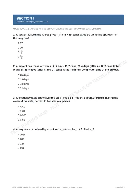 Questions preview
