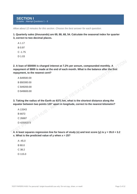 Questions preview