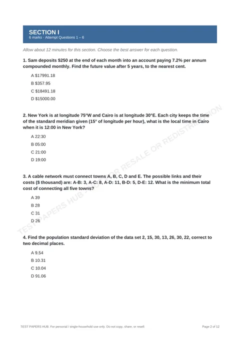 Questions preview
