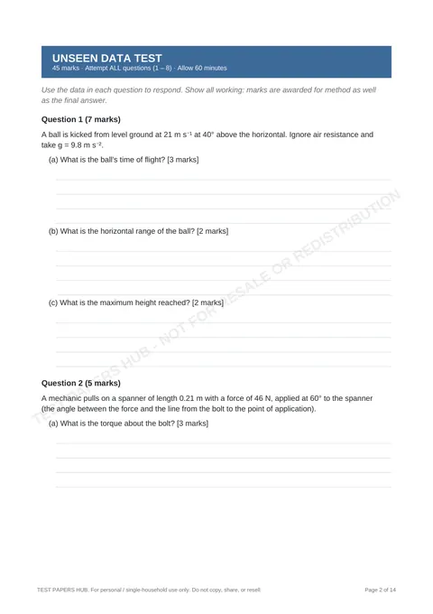 Questions preview