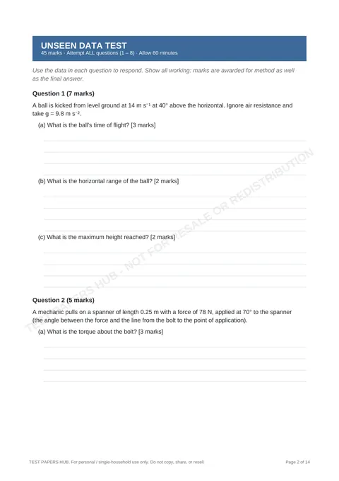 Questions preview