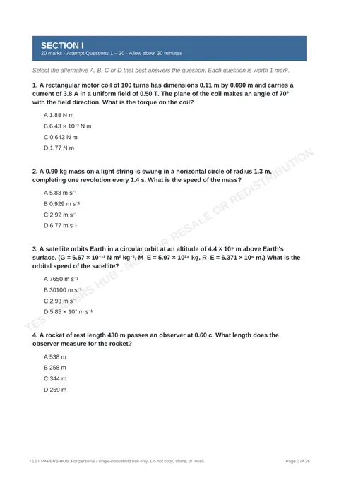 Questions preview
