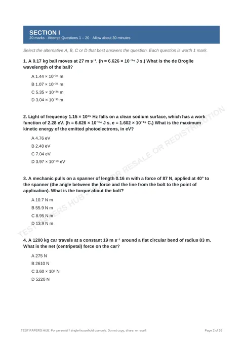 Questions preview