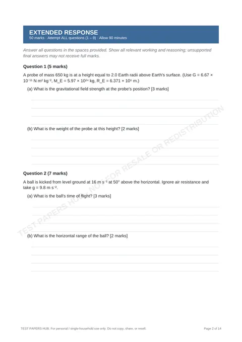 Questions preview
