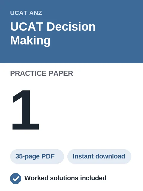 UCAT Decision Making Practice Paper 1