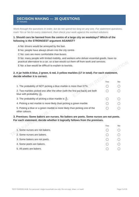 Questions preview