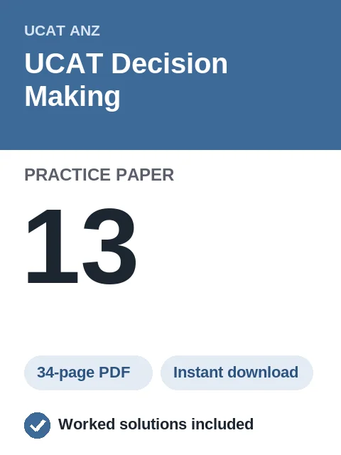 UCAT Decision Making Practice Paper 13