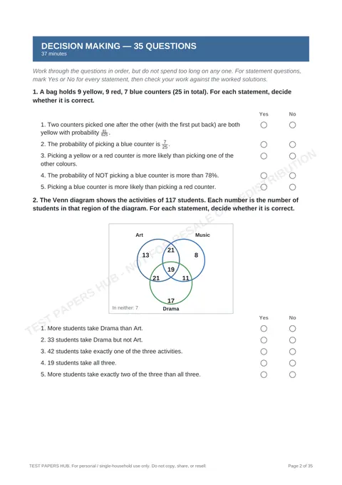 Questions preview