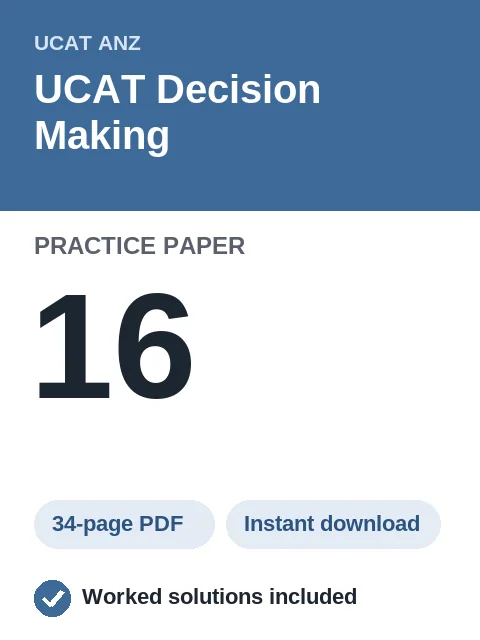 UCAT Decision Making Practice Paper 16