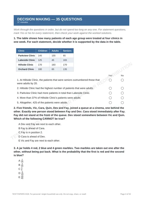Questions preview