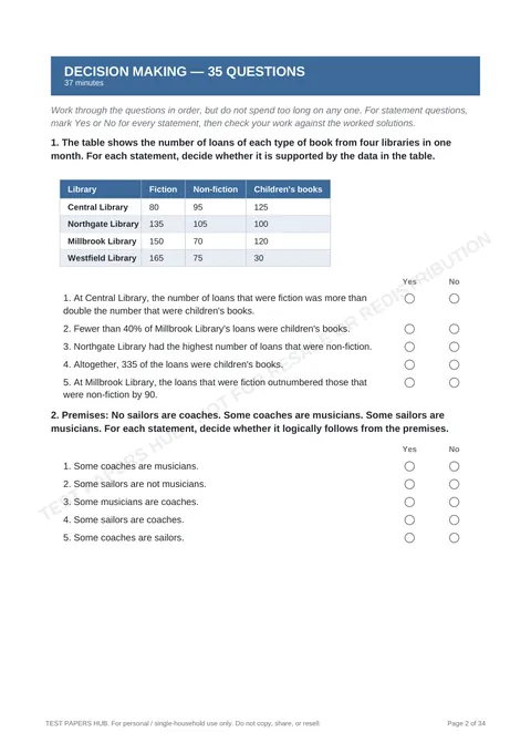 Questions preview