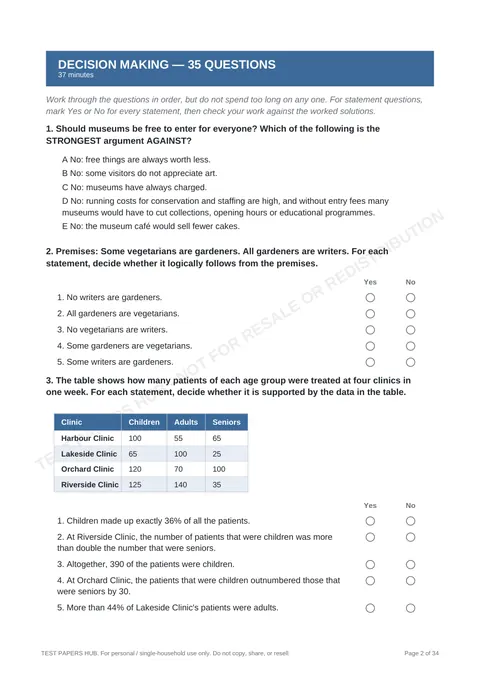 Questions preview