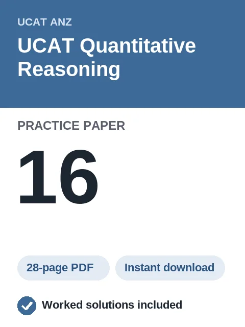 UCAT Quantitative Reasoning Practice Paper 16